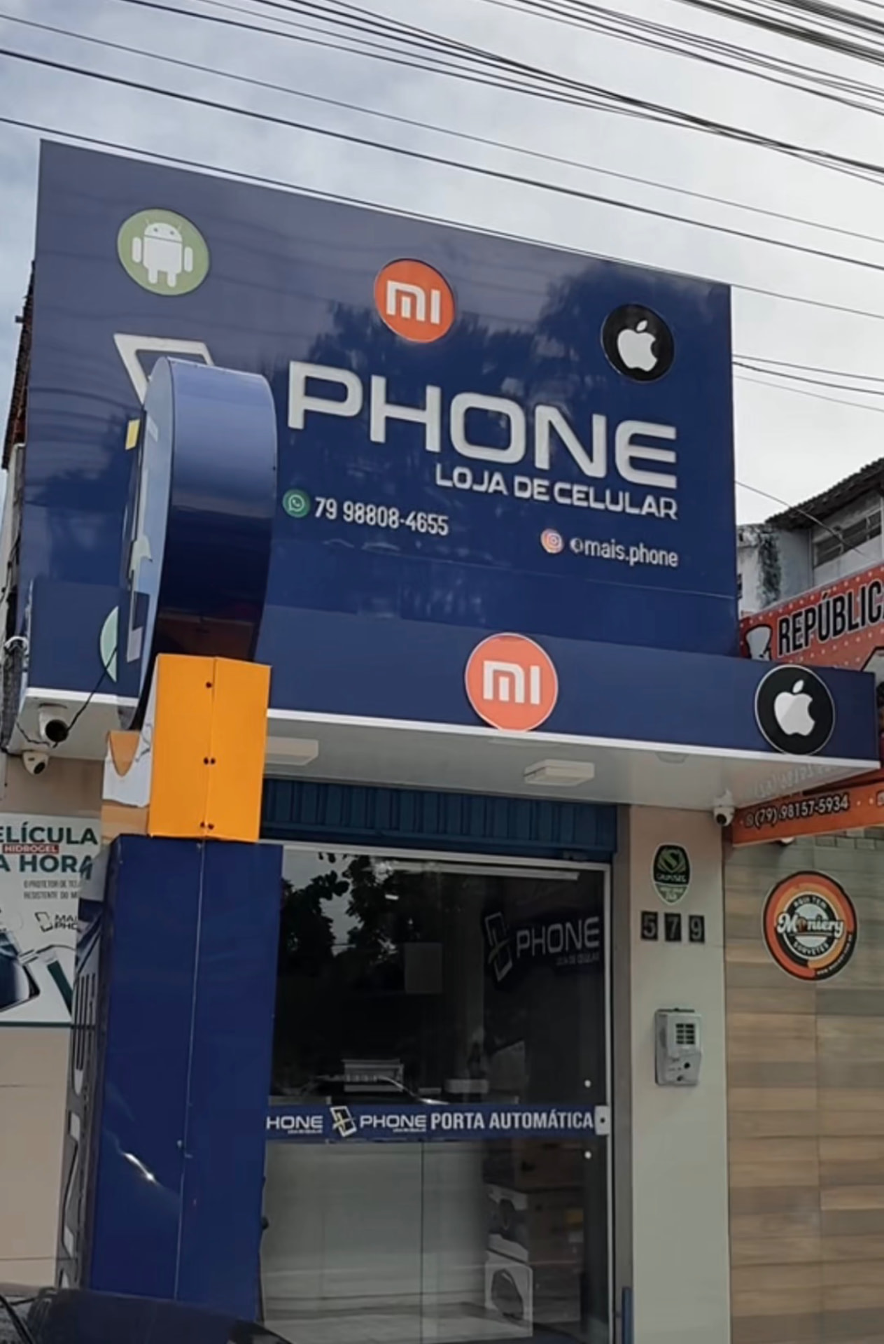 Fachada da loja Mais Phone na Avenida Doutor José Thomaz D'Ávila Nabuco, 579, Augusto Franco, Aracaju-SE